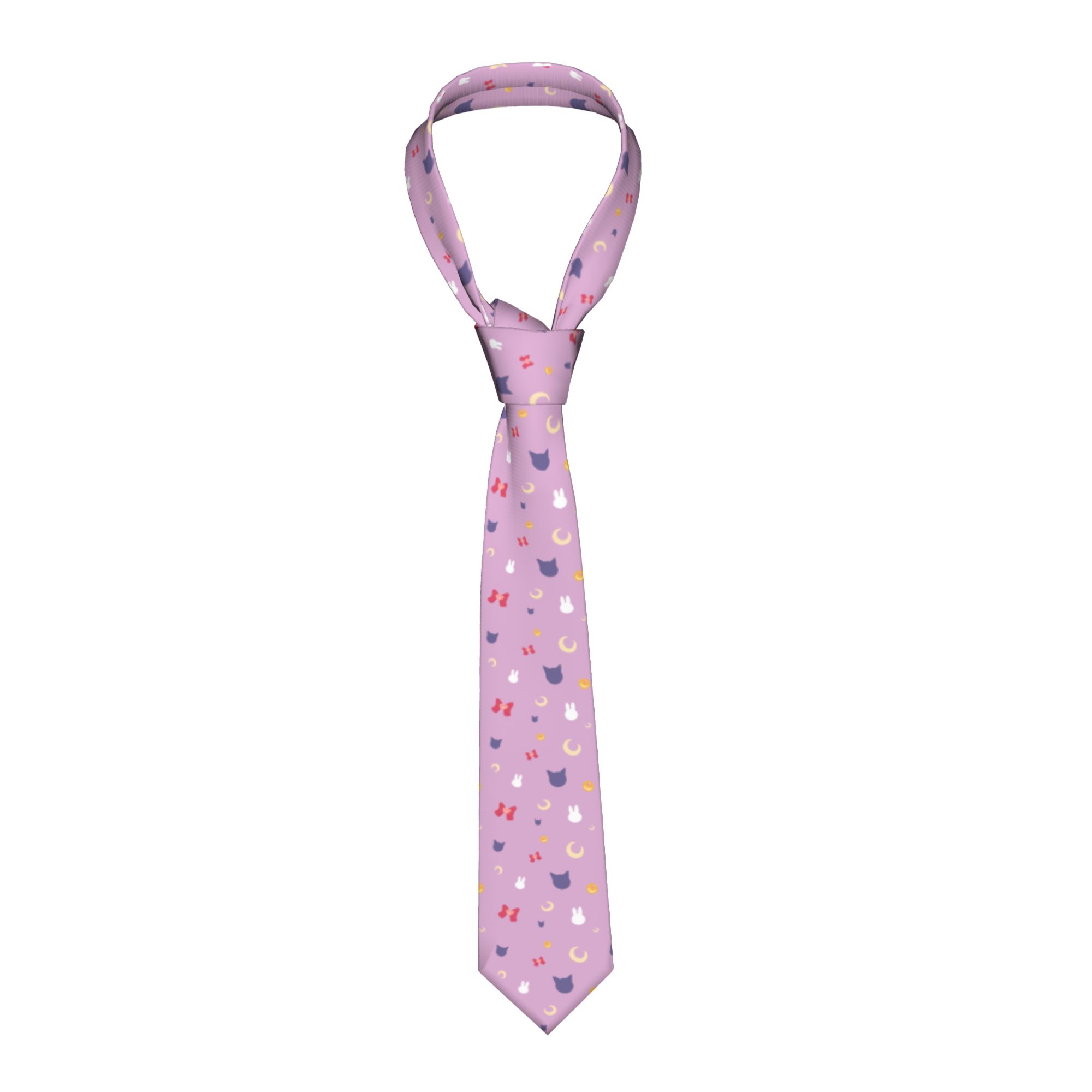 Free Cosplay Prop Patterns - Moon Pattern Anime Neckties Silk 8