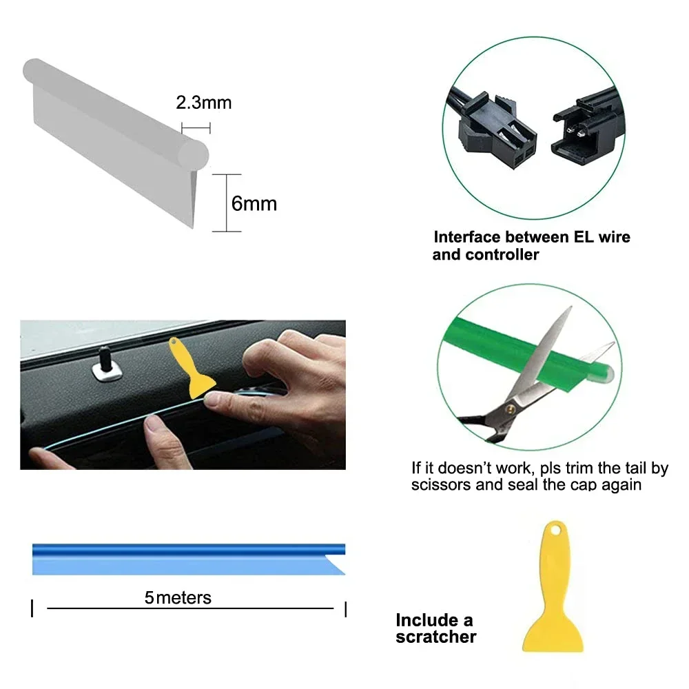 1-5M Car Interior Led Strip Li - Led El Wire 리뷰 및 가격