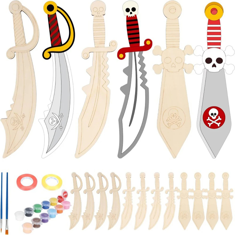 Wooden DIY Drawing Pirate Wood - Cosplay Prop Painting 리뷰 및 가격