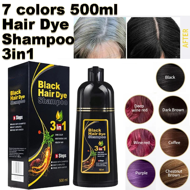 Black Hair Dye Shampoo 3 In 1  - Hair Spray Color 리뷰 및 가격