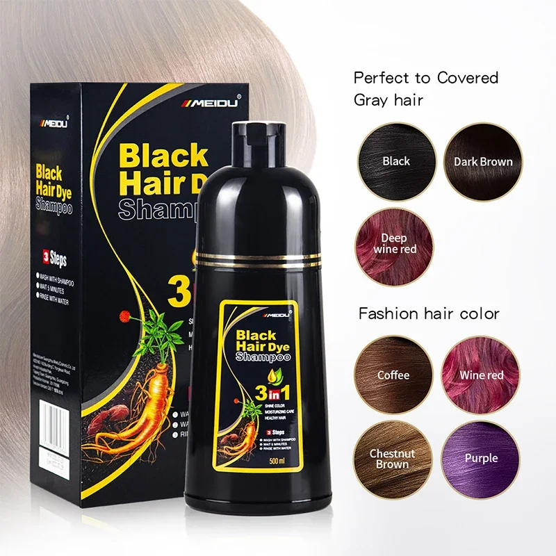 Black Hair Dye Shampoo 3 In 1  - Hair Spray Color 리뷰 및 가격