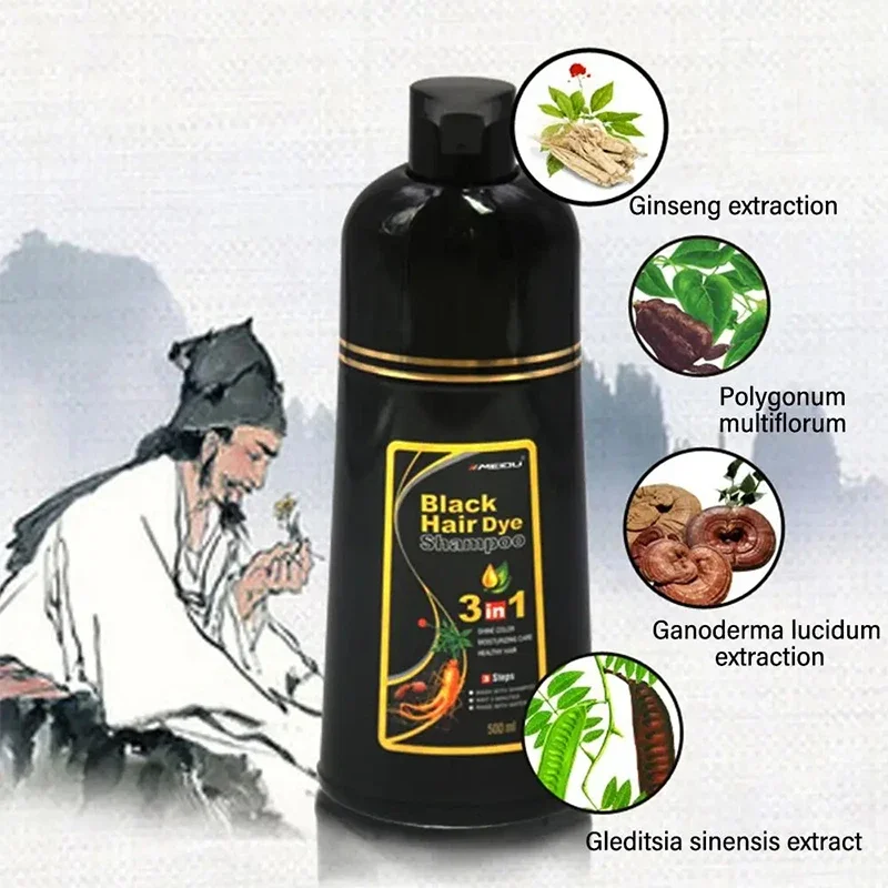 Black Hair Dye Shampoo 3 In 1  - Hair Spray Color 리뷰 및 가격