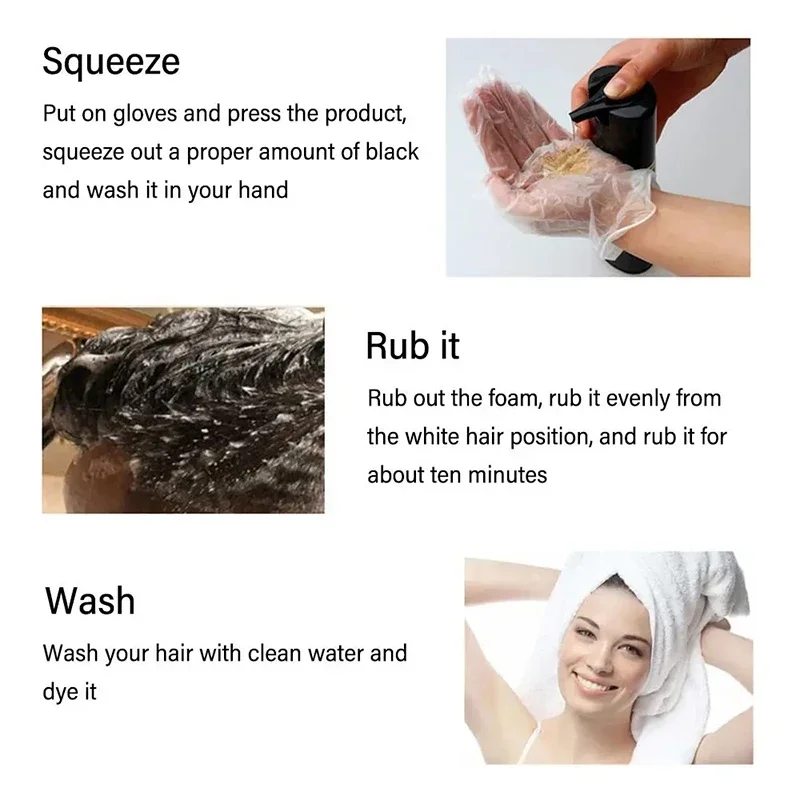Black Hair Dye Shampoo 3 In 1  - Hair Spray Color 리뷰 및 가격