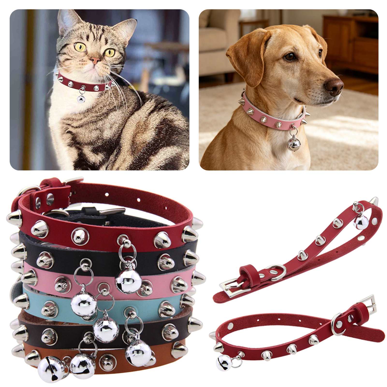 Leather Cat Collar With Bell D - D Ring Strap 리뷰 및 가격