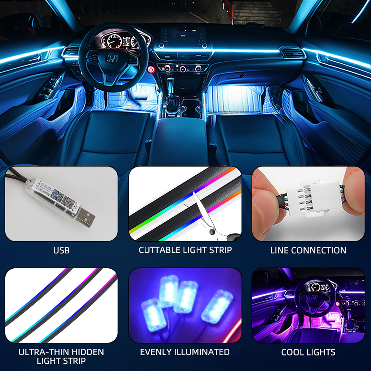KEVANLY Car Ambient Lights 10  - Led El Wire 리뷰 및 가격