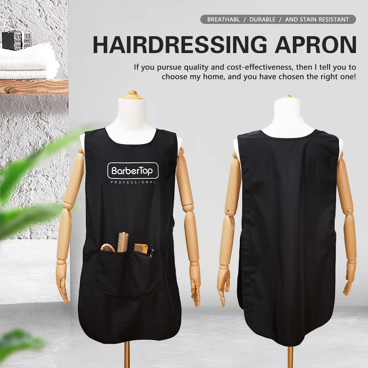 Barbertop Black Stylist Apron  - Hair Spray Color 리뷰 및 가격