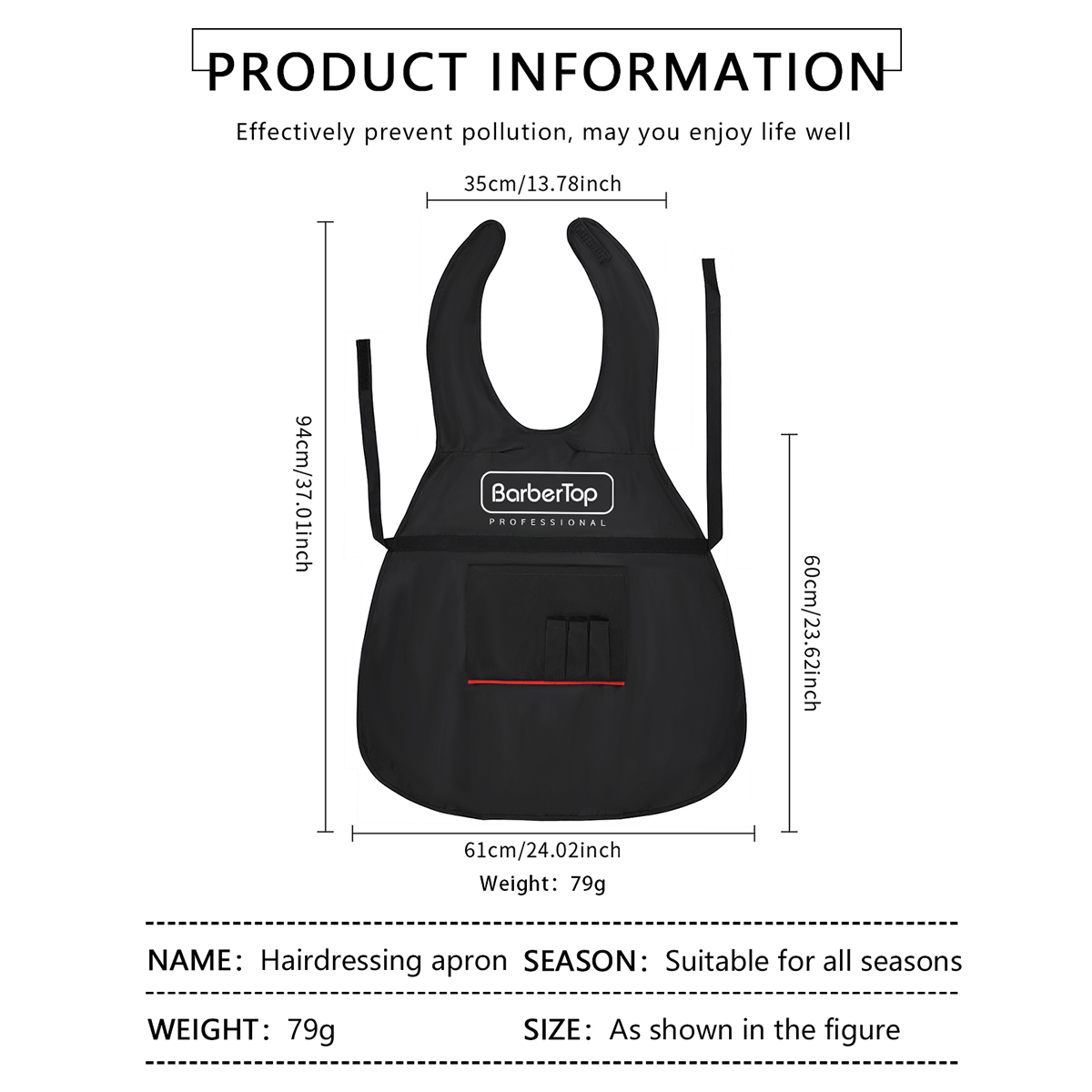 Black Stylist Apron Waterproof - Hair Spray Color 리뷰 및 가격