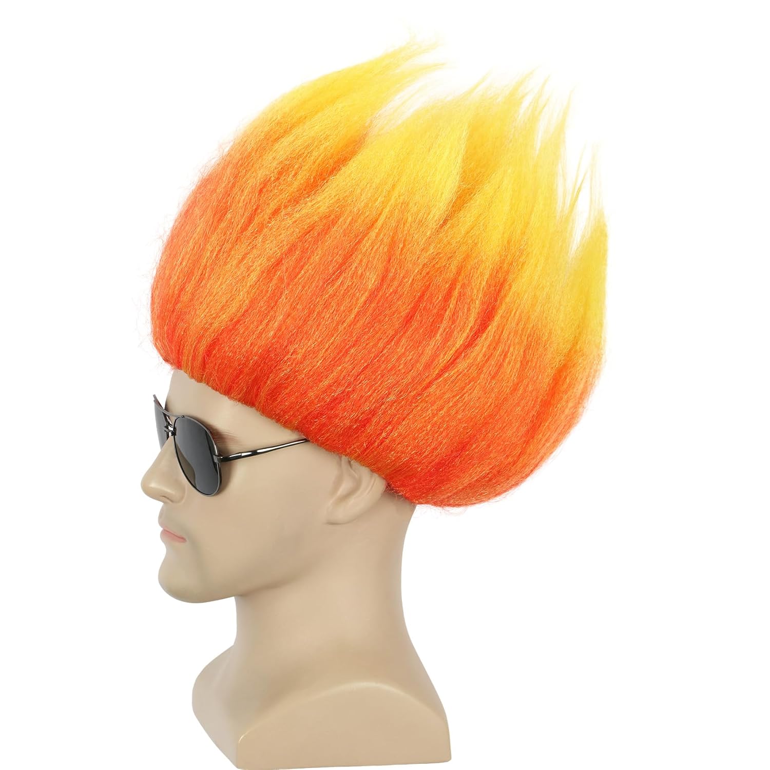 Short Orange Wig Spiky Anime W - Cosplay Flame Prop 리뷰 및 가격
