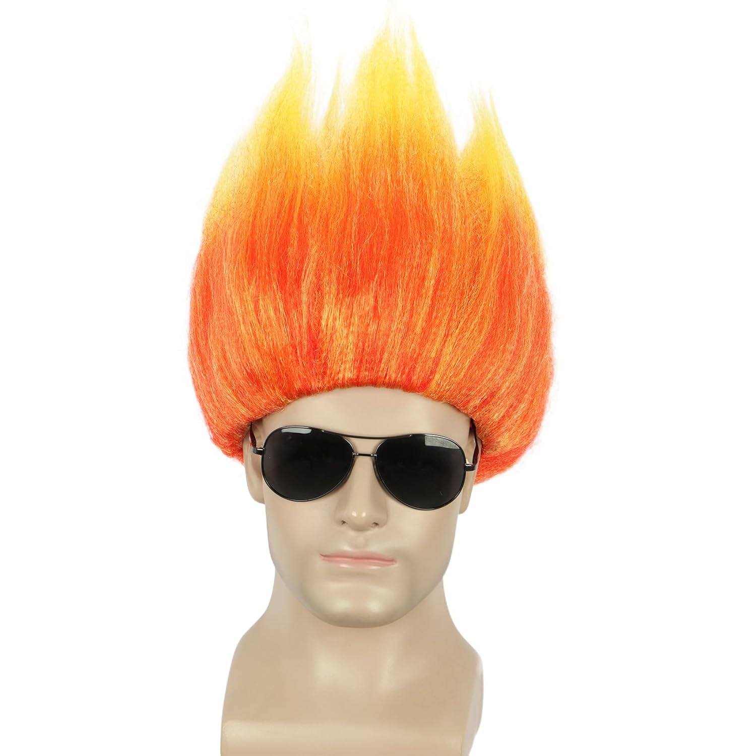 Short Orange Wig Spiky Anime W - Cosplay Flame Prop 리뷰 및 가격