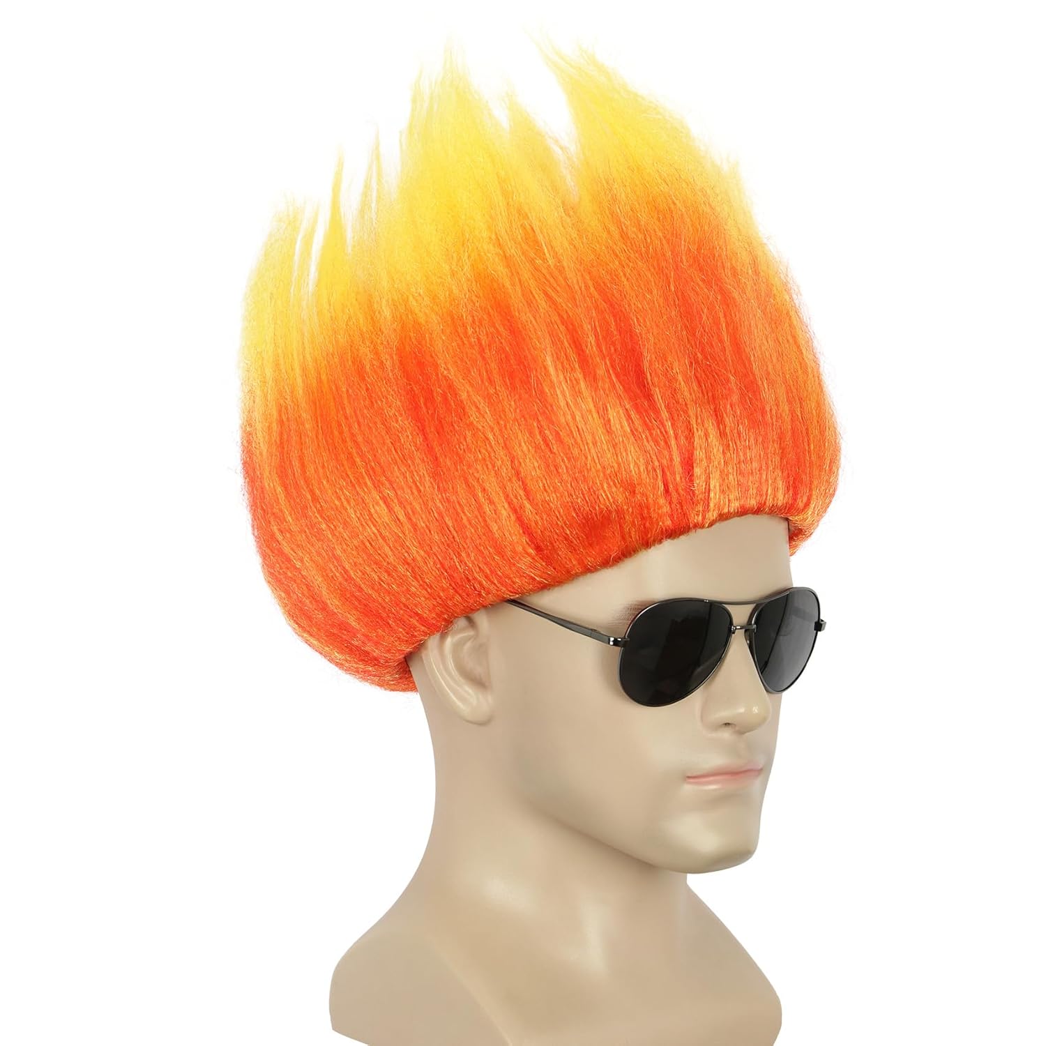 Short Orange Wig Spiky Anime W - Cosplay Flame Prop 리뷰 및 가격