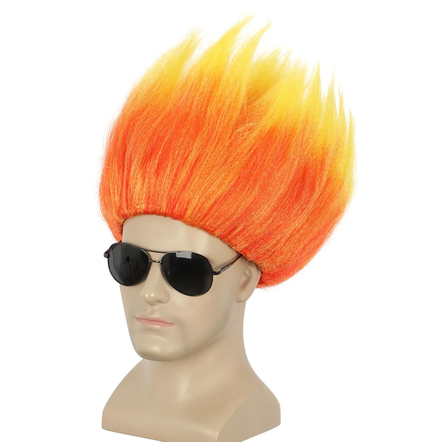 Short Orange Wig Spiky Anime W - Cosplay Flame Prop 리뷰 및 가격