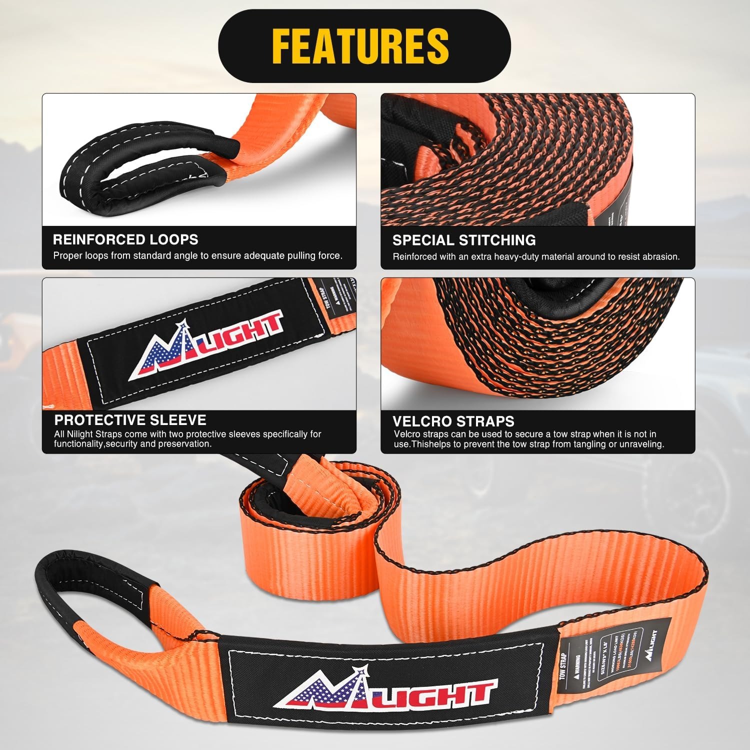 Nilight Offroad Recovery Kit 3 - D Ring Strap 리뷰 및 가격